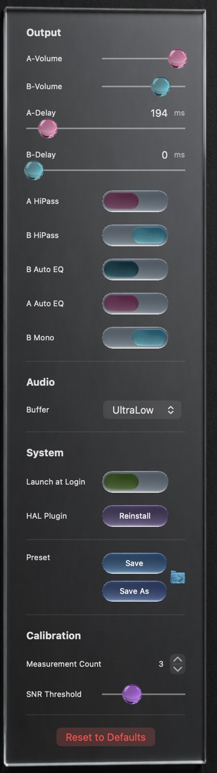 subON Pro版 Settings